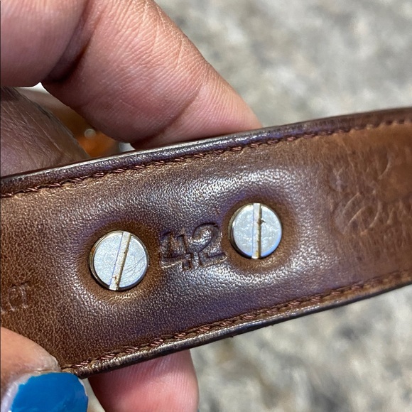 Brown Leather Belt with LSU Silver Buckle sz 42 - Picture 7 of 10